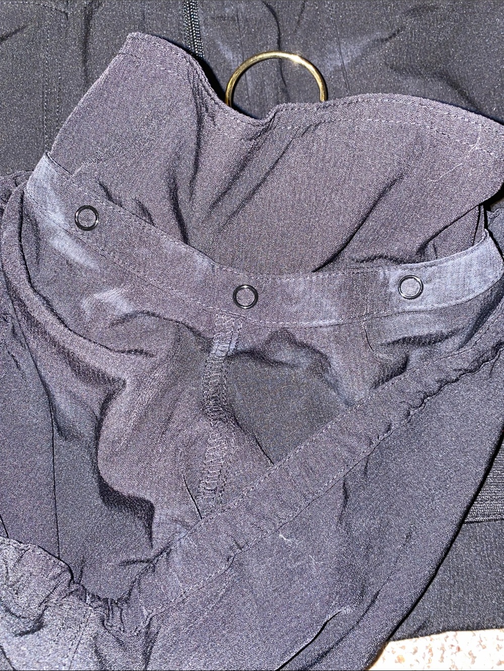 HeartSoul Black Scrub Sleeveless Removable Hooded Zip Vest with Pocket Details - Picture 3 of 3